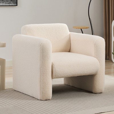 Vynxaria Modern Accent Chair Comfy Reading Arm Chair Soft Padded Armchair