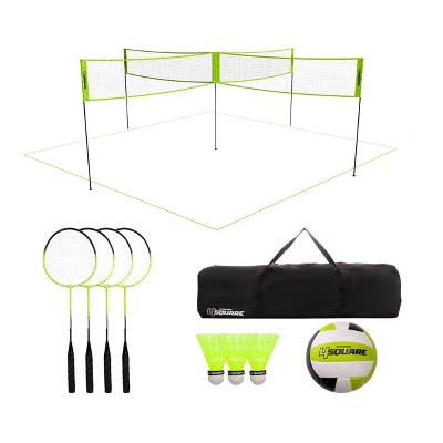 CROSSNET Four Square Volleyball Net - Indoor & Outdoor Sports