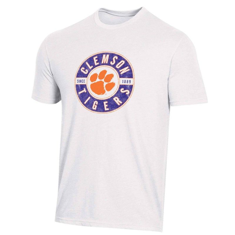NCAA Clemson Tigers Men&#39;s White Biblend T-Shirt, 1 of 4