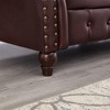 85.8" PU Faux Leather Tufted Chesterfield Sofa with Hidden Storage - 4 of 4