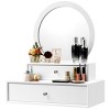 Tangkula Wall Mounted Vanity Mirror Makeup Dressing for Bedroom Space Saving 2/2 Drawers - 3 of 4