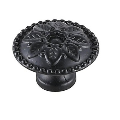 Matte Bronze Round Traditional Drawer Knob Set