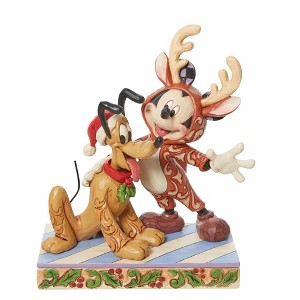 Jim Shore 6.25 In Festive Friends Mickey Reindeer Pluto Santa Figurines - 1 of 3