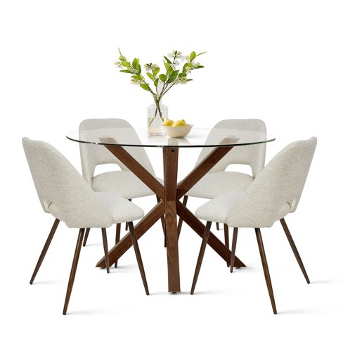 Glass dining room discount chairs