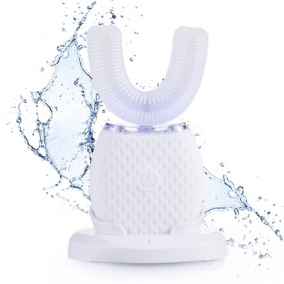 Brookstone Whitening Toothbrush – Ultrasonic U-Shaped Electric Toothbrush, Rechargeable, 4 Modes, 360° Cleaning