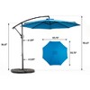 COWLOWN khaki 10ft Offset Patio Umbrella, Cantilever Hanging Market Umbrella with Tilt Adjustment, 8 Sturdy Ribs for Poolside, Backyard, Deck - 3 of 4