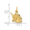 Black Bow Jewelry 14k Yellow Gold Satin and Diamond Cut Unicorn Head Charm - 4 of 4