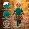 The Pink Picket Fence Louise Twirl Dress Set – Green Dress, Cotton Leggings, Scrunchie & Headband - 2 of 4