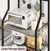 Freestanding Kitchen Bakers Rack, 5 Tier Microwave Stand with Wire Basket & Adjustable Feet, 50.7'' Tall Industrial Coffee Bar Statio - 4 of 4