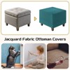 Unique Bargains Square Jacquard Ottoman Slipcover with Elastic Bottom for Furniture Protector - 4 of 4