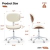 Bestier Bentwood Ergonomic Armless Home Office Desk Chair, Comfy Table Chair with Lumbar Support, PU Leather Height Adjustable Task Chair with Wheels - 4 of 4