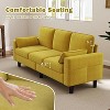 Kinsuite 3-Seater Sofa Chair - 78" Modern Accent Chairs with Arms & Cushions, Mustard - 3 of 4