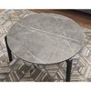 36in Modern Round Accent Side Coffee Table for Living Room, imitation marble tabletop, Dining Room, Tea, Home Décor - 4 of 4