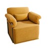 360-degree Swivel Square Fabric Accent Chair with Gold Metal Legs - 4 of 4