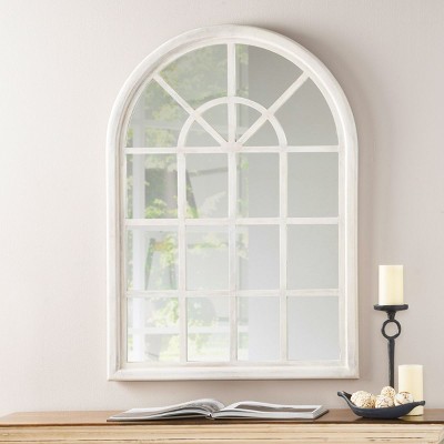 Wood Arch Mirror Entrance Way Mirror Arched Window Mirror Wall Decor Bedroom Wall Mirror-The Pop Home