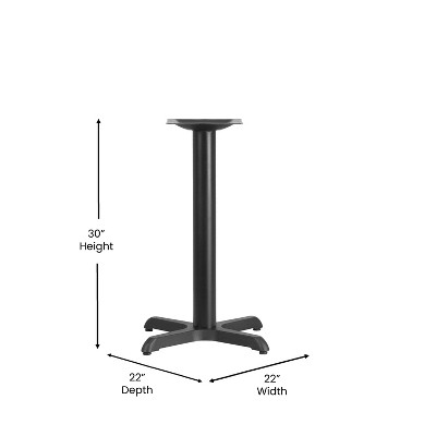 Cast Iron 22" x 22" Black Restaurant Table Base