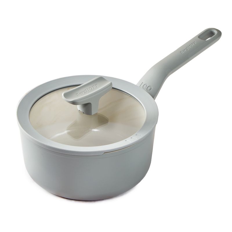 BergHOFF Balance Non-stick Ceramic Saucepan 7", 2.1qt. With Glass Lid, Recycled Aluminum, 1 of 9