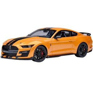 Ford Mustang Shelby GT500 Cyber Orange Metallic with Black Stripes 1/18 Model Car by Autoart - 1 of 4