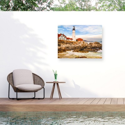 "Rocky Lighthouse" Outdoor Canvas
