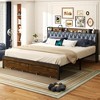 Dexmalle Metal Platform Bed Frame with 2 Storage Drawers and Charging Station & LED Lights - 2 of 4