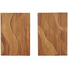 Olivia & May Set of 2 Wooden Abstract Wavy Carved Wall Decors Brown: Modern MDF Art, Vertical Orientation - 2 of 4
