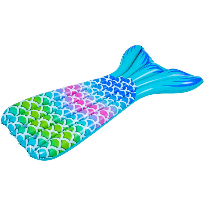 Pool Central 5.75' Blue and Green Mermaid Tail Swimming Pool Float, 1 of 3