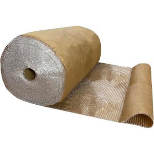 UOFFICE Kraft-Backed Bubble Cushioning Wrap 36” Wide x 125” Long Roll - 1 of 4