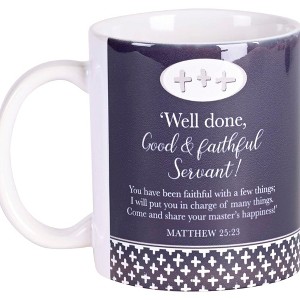 Dicksons MUG-1193 Well Done, Good And Faithful Servant Purple and White 11 Ounces Ceramic Tea Coffee Cup Mug - 1 of 2
