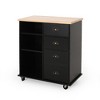 Kitchen Island On Wheels With Door, 2 Drawer, 3 Shelf, 31.5" Width Rolling Kitchen Table With Storage Cabinet, Portable Islands Kitchen Cart - 3 of 4