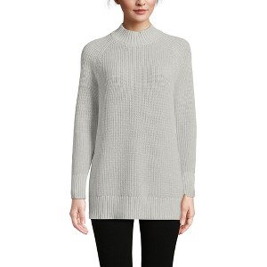 Lands' End Women's Drifter Shaker Easy Fit Mock Neck Sweater - 1 of 3