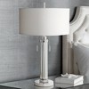 Possini Euro Design Cadence Modern Table Lamp 30" Tall Glass Column White Shade for Bedroom Living Room Bedside Nightstand Office Family House Home - 2 of 4