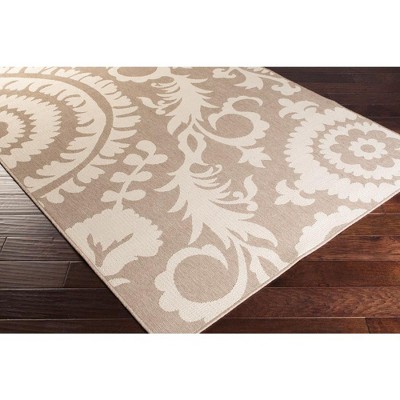 Nancy Camel and Cream Hand-Knotted Wool Area Rug 7'3" x 10'6"