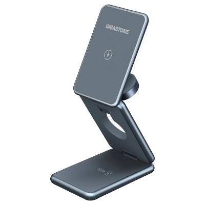 Gigastone® 15-Watt 3-in-1 Magnetic Wireless Charging Station in Silver