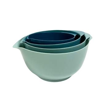 Lexi Home 4-Piece Nested Plastic Mixing Bowl Set with Non-Skid Base