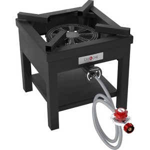 GasOne B-5350-RED 275K BTU Rugged Propane Burner Outdoor Cooker With 0-20 PSI Regulator with Pressure Gauge For Outdoor Cooking, Turkey Fry, Black - 1 of 4