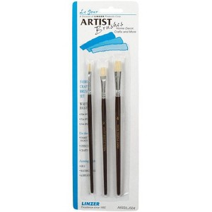 Linzer No. 0/2/4 Flat Artist Paint Brush Set - Case of 12 - 3 each - 1 of 1