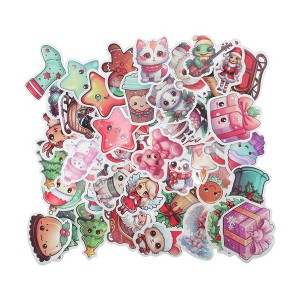 Unique Bargains Waterproof Nordic Christmas Stickers Colorful 1.57"-3.15" 50 Pcs - 1 of 4