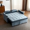 57 Inch Loveseat Pull Out Beds,Sleeper Sofa with a Reversible Backrest Cushion, Side Pockets,Two USB Ports and a Phone Holder-Maison Boucle - 3 of 4