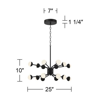 Antony Black Metal and Glass Sputnik Chandelier with Adjustable Height