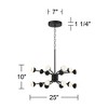 Possini Euro Design Antony Black Sputnik Chandelier 25" Wide Modern LED Globe Shades 16-Light Fixture for Dining Room House Foyer - image 4 of 4