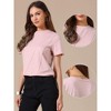 INSPIRE CHIC Women's Short Sleeve Crew Neck Line Decor Lightweight Stretchy Summer Blouses - 2 of 4