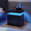 NicBex LED Nightstands Bedside Table Cabinet with 2 Drawers for Bedroom,Living Room - 2 of 4