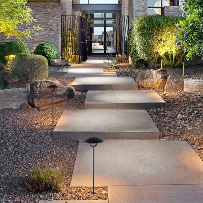 Matte Black LED Mushroom Pathway Lights with Ground Stake, Set of 4