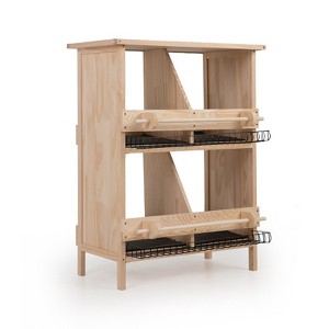 AZL1 Life Concept Pet Crates and Houses 2-tier Chicken Coop with Nesting Boxes, Waterproof Roof, Thermal Insulation Cotton, Yellow, 27.6"*15"*36.2" - 1 of 4