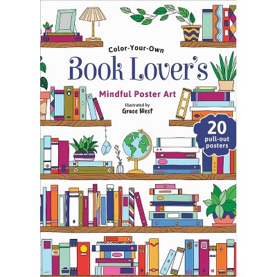 Book Lover's Coloring Book - (Mindful Poster Art) (Paperback)