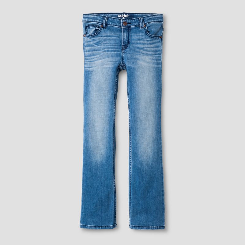 Girls' Mid-Rise Bootcut Jeans - Cat & Jack™, 1 of 7