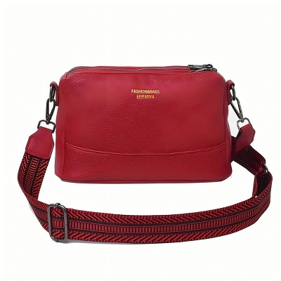 Women's Fashion PU Leather Crossbody Bag, Multi-Functional Casual Shoulder Bag with Adjustable Strap, Stylish Purse for Daily Commute & Travel