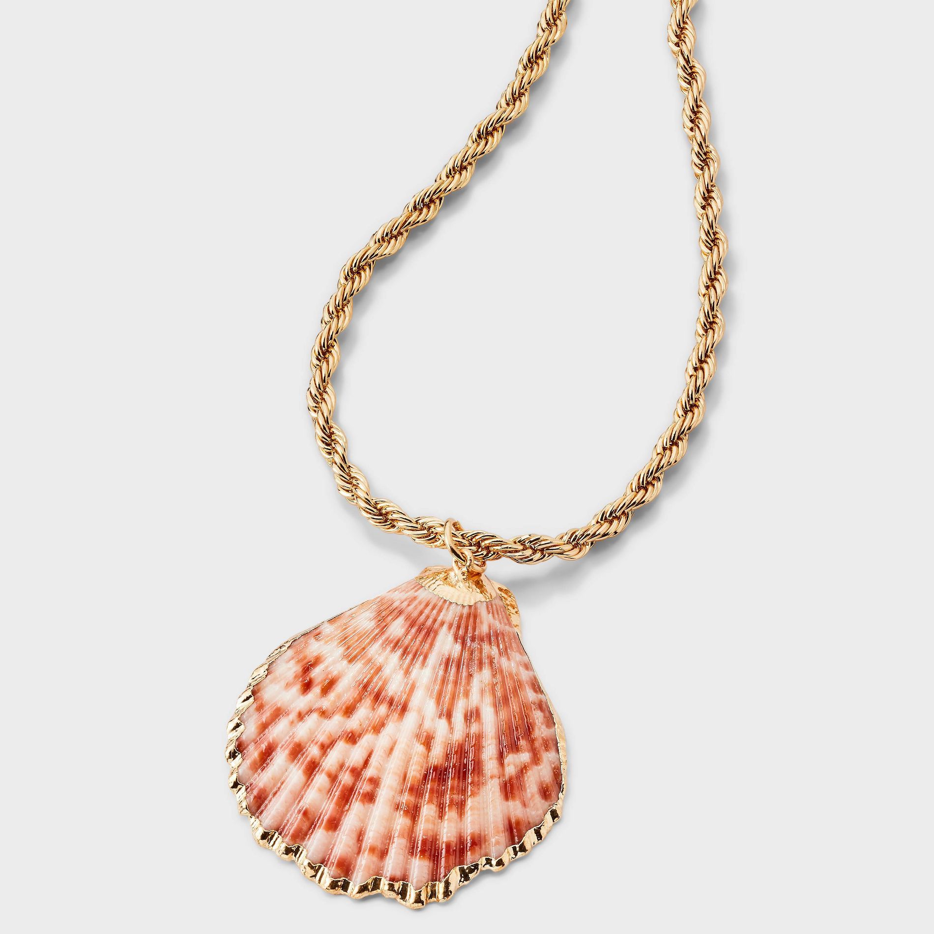 Shell Pendant Chain Necklace - A New Day™ Gold