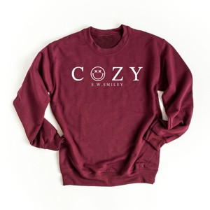 Simply Sage Market S.W.Smiley Cozy Outline Sweatshirt - 1 of 4
