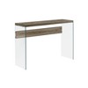 Laminate Console Table with Clear Tempered Glass Sides, Modern Accent Table for Entryway, Living Room, or Bedroom - 2 of 4